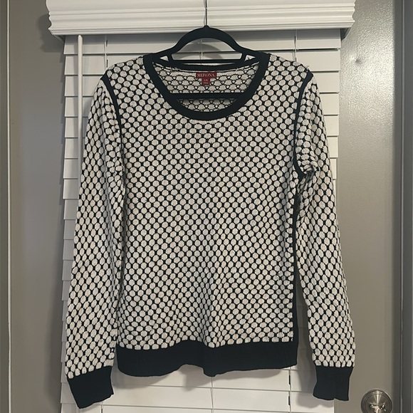 ☀️BOGO Item Used Merona Black and White Dots Sweater☀️ - Picture 3 of 6